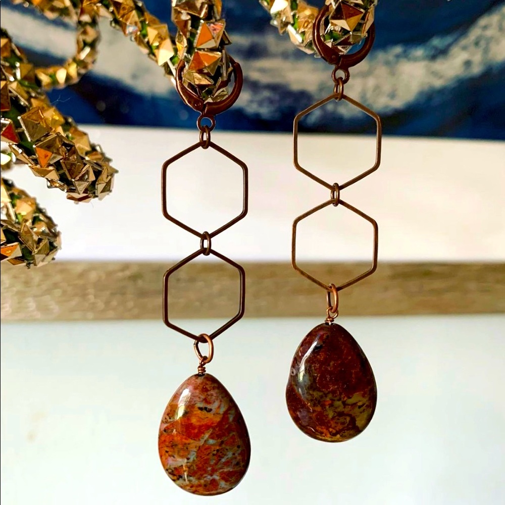 Rainbow agate earrings